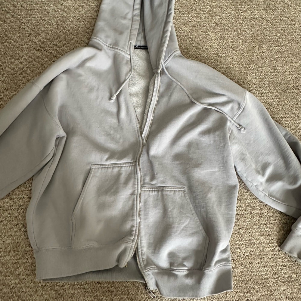 Brandy Melville light blue zip up hoodie